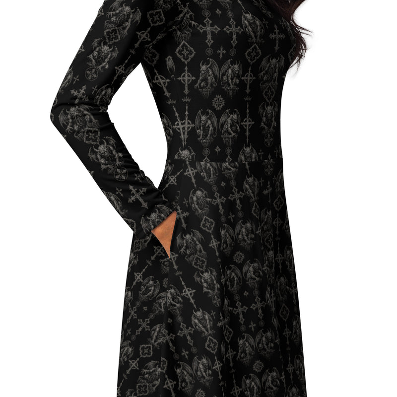 Wardens of Stone Long Sleeve Midi Dress – Gargoyle Horror Clothing