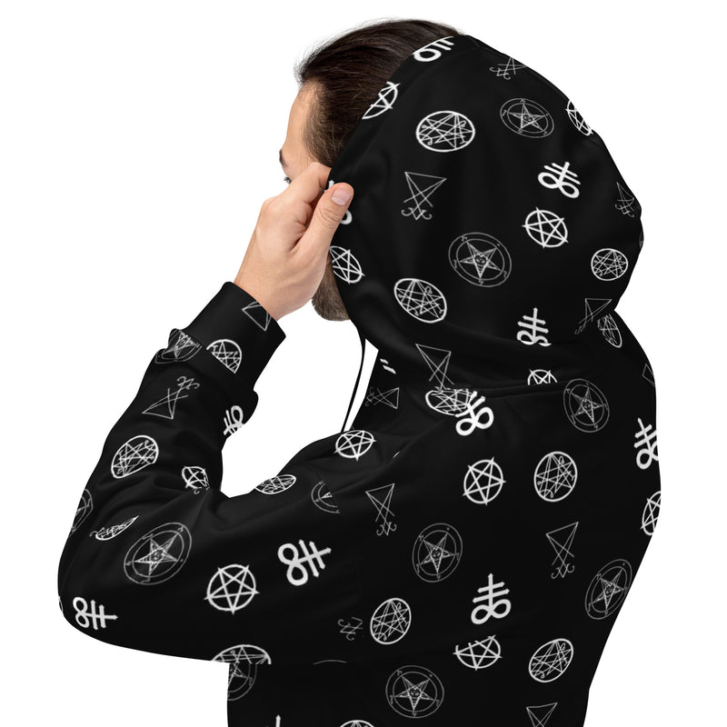 Infernal Sigils Hoodie – Occult Symbol Pullover Sweatshirt