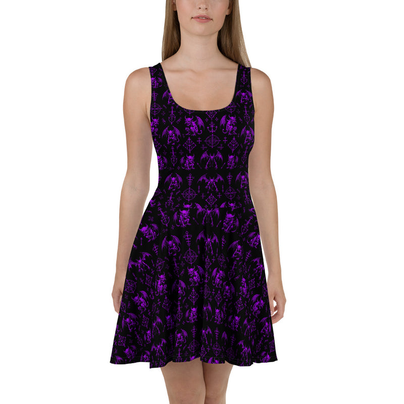 The Fifth Circle Purple Skater Dress – Demon Bat Horror Clothing