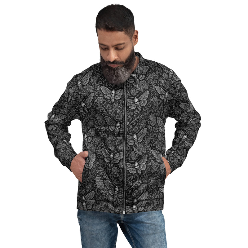 Soul's Messenger White Bomber Jacket – Death Moth Horror Jacket