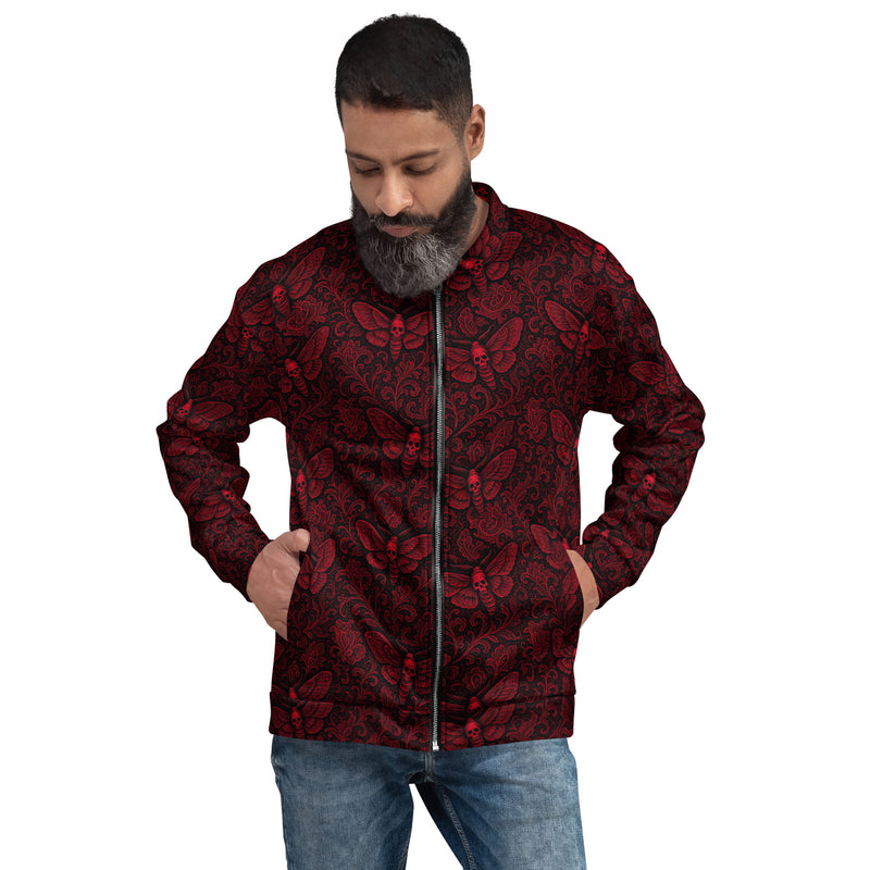 Soul's Messenger Red Bomber Jacket – Death Moth Horror Jacket