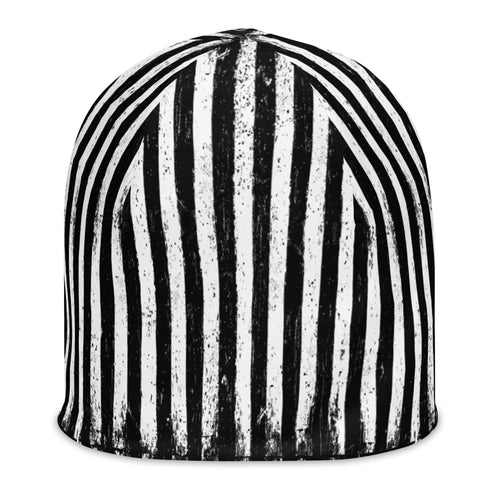 Black Parade beanie featuring an all-over vintage carnival and skeletal procession pattern from The Last Carnivale collection.