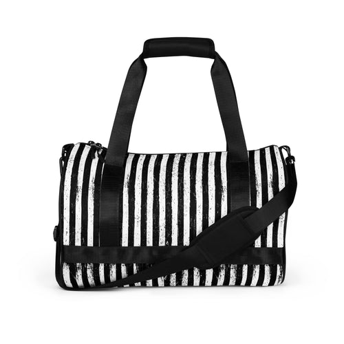 Black Parade gym duffel bag featuring vintage carnival horror artwork from The Last Carnivale collection.