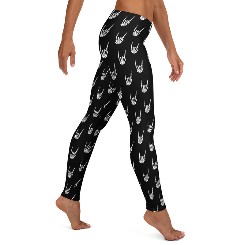 Raise the Devil Leggings – Skeleton Hand Horror Fashion