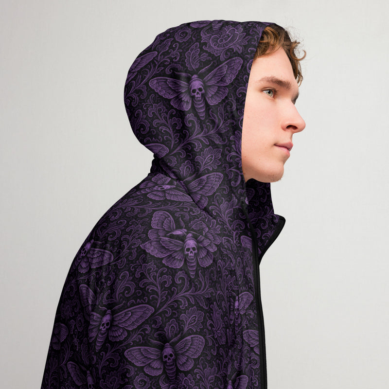 Soul's Messenger Purple Hooded Windbreaker – Death Moth Horror Jacket