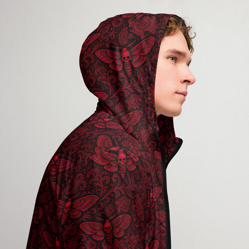 Soul's Messenger Red Hooded Windbreaker – Death Moth Horror Jacket
