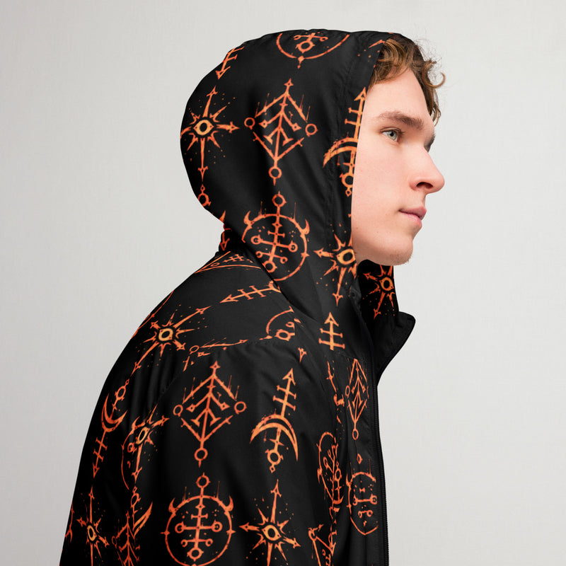 Infernal Invocation Hooded Windbreaker – Occult Ritual Horror Jacket