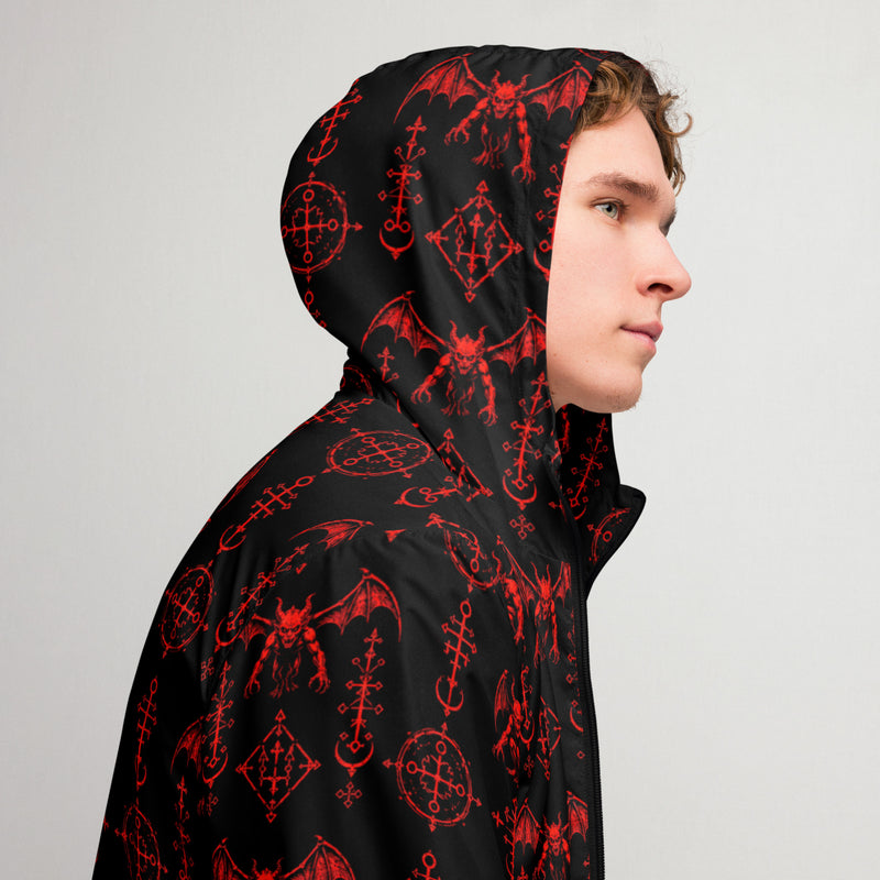 The Sixth Circle Red Hooded Windbreaker – Demon Horror Jacket