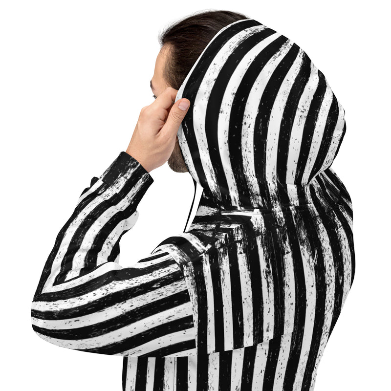 Black Parade Hoodie – Horror Vertical Stripe Pullover Sweatshirt