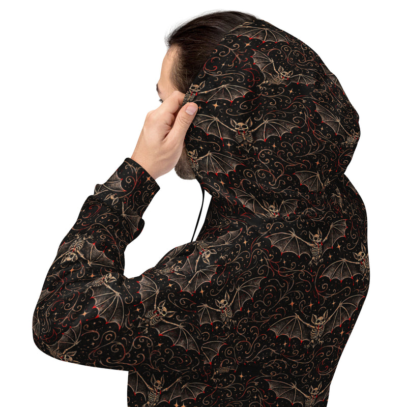 Nocturnal Requiem Hoodie – Vampire Bat Pullover Sweatshirt
