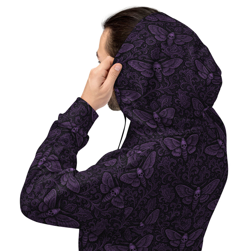 Soul's Messenger Purple Hoodie – Death Moth Pullover Sweatshirt