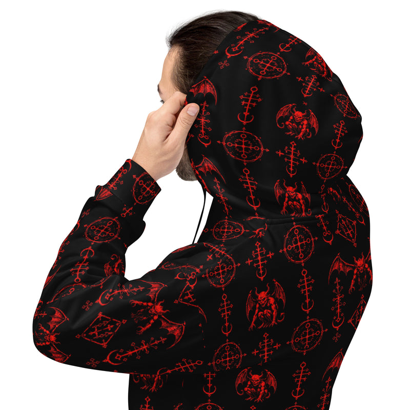 The Sixth Circle Red Hoodie – Hellspawn Guardian Pullover Sweatshirt