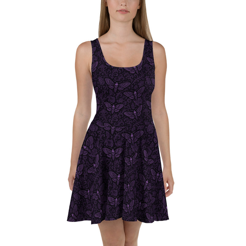 Soul’s Messenger Purple Skater Dress – Death Moth Horror Clothing