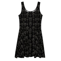 Wardens of Stone skater dress featuring an all-over gothic gargoyle pattern from the Demonology and Children of the Night collections.
