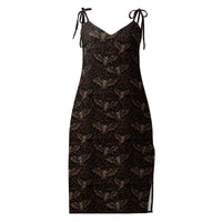Nocturnal Requiem chiffon slip dress featuring an all-over vampire bat pattern from the Children of the Night collection.
