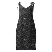 White Soul’s Messenger chiffon slip dress featuring an all-over death moth pattern from the Children of the Night and Memento Mori collections.
