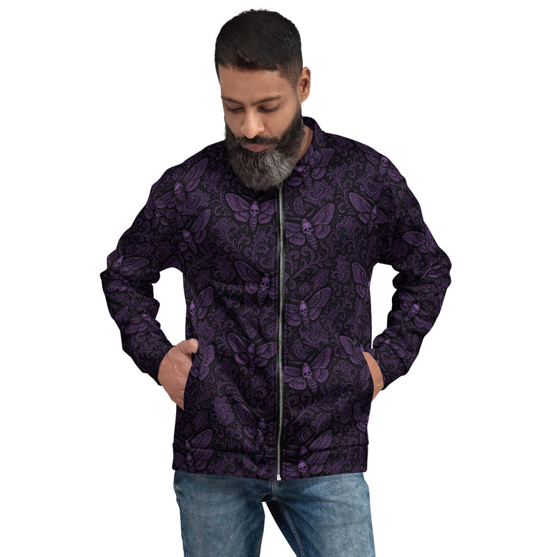 Soul's Messenger Purple Bomber Jacket – Death Moth Horror Jacket