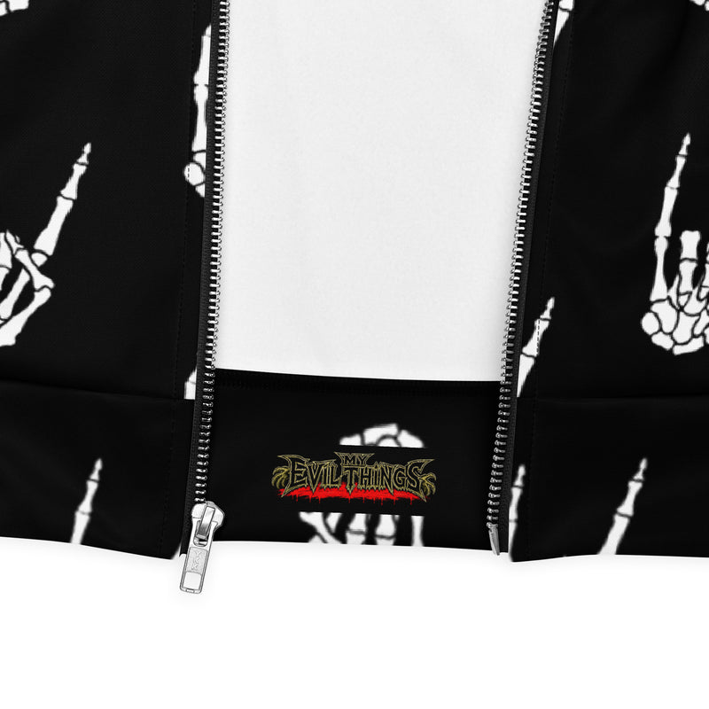 Raise the Devil Bomber Jacket – Skeleton Hand Horror Jacket