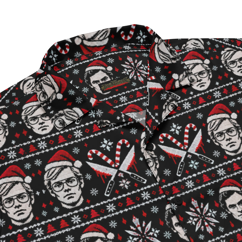 Slay Bells Button-Up Shirt – Serial Killer Horror Christmas Clothing