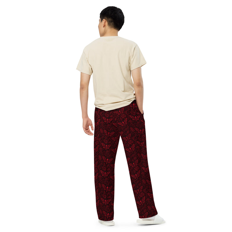 Soul’s Messenger Red Lounge Pants – Death Moth Horror Loungewear