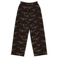 Nocturnal Requiem lounge pants featuring an all-over vampire bat horror pattern from the Children of the Night and Midnight Comfort collections.