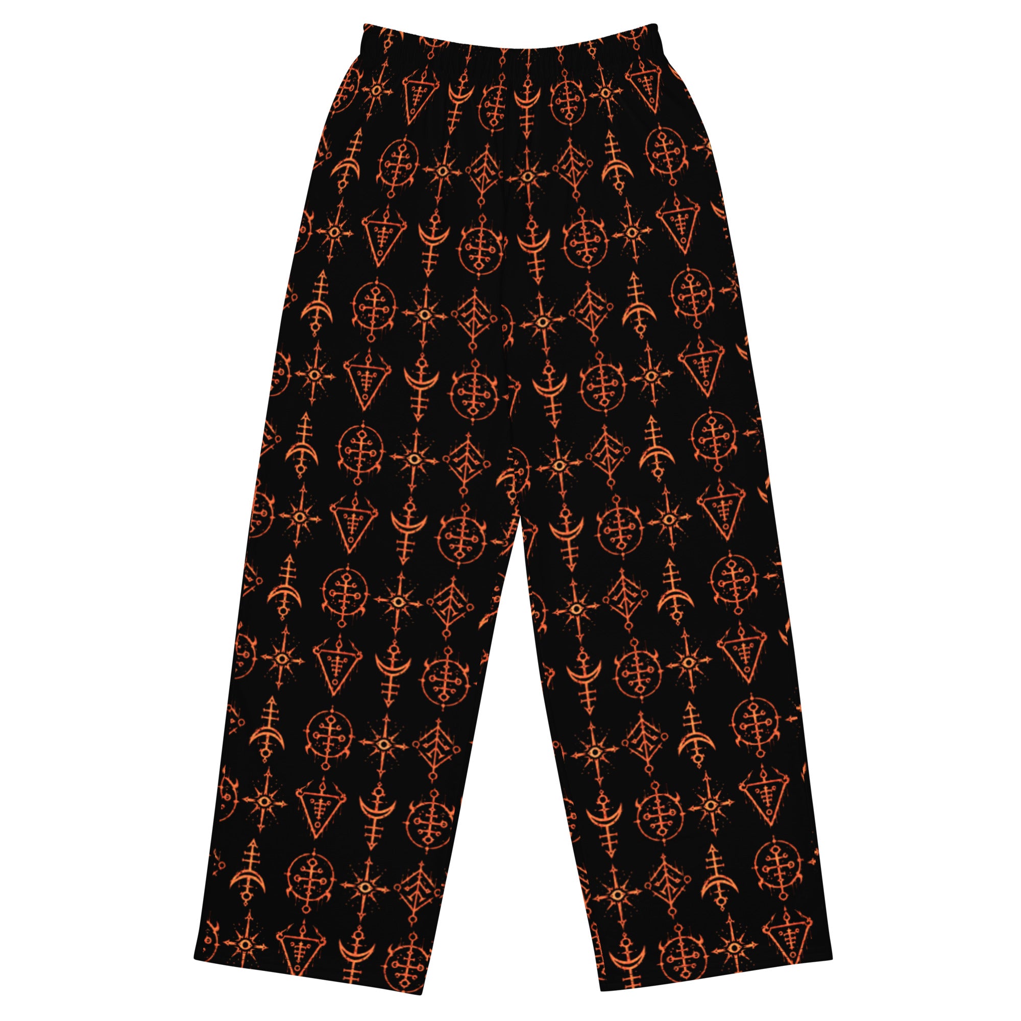 Infernal Invocation lounge pants featuring an all-over occult ritual and infernal symbol pattern from the Demonology and Midnight Comfort collections.
