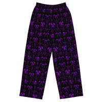 The Fifth Circle Purple lounge pants featuring an all-over demon horror pattern from the Demonology and Midnight Comfort collections.