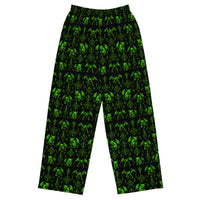 The Fifth Circle Green lounge pants featuring an all-over demon horror pattern from the Demonology and Midnight Comfort collections.