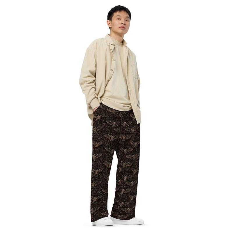 Nocturnal Requiem Lounge Pants – Vampire Bat Horror Loungewear