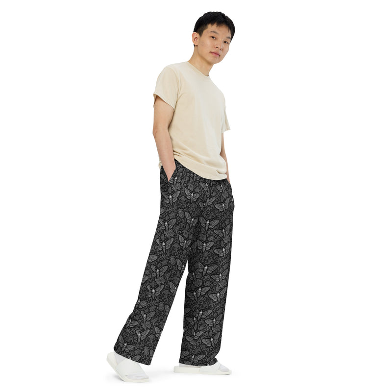 Soul’s Messenger White Lounge Pants – Death Moth Horror Loungewear